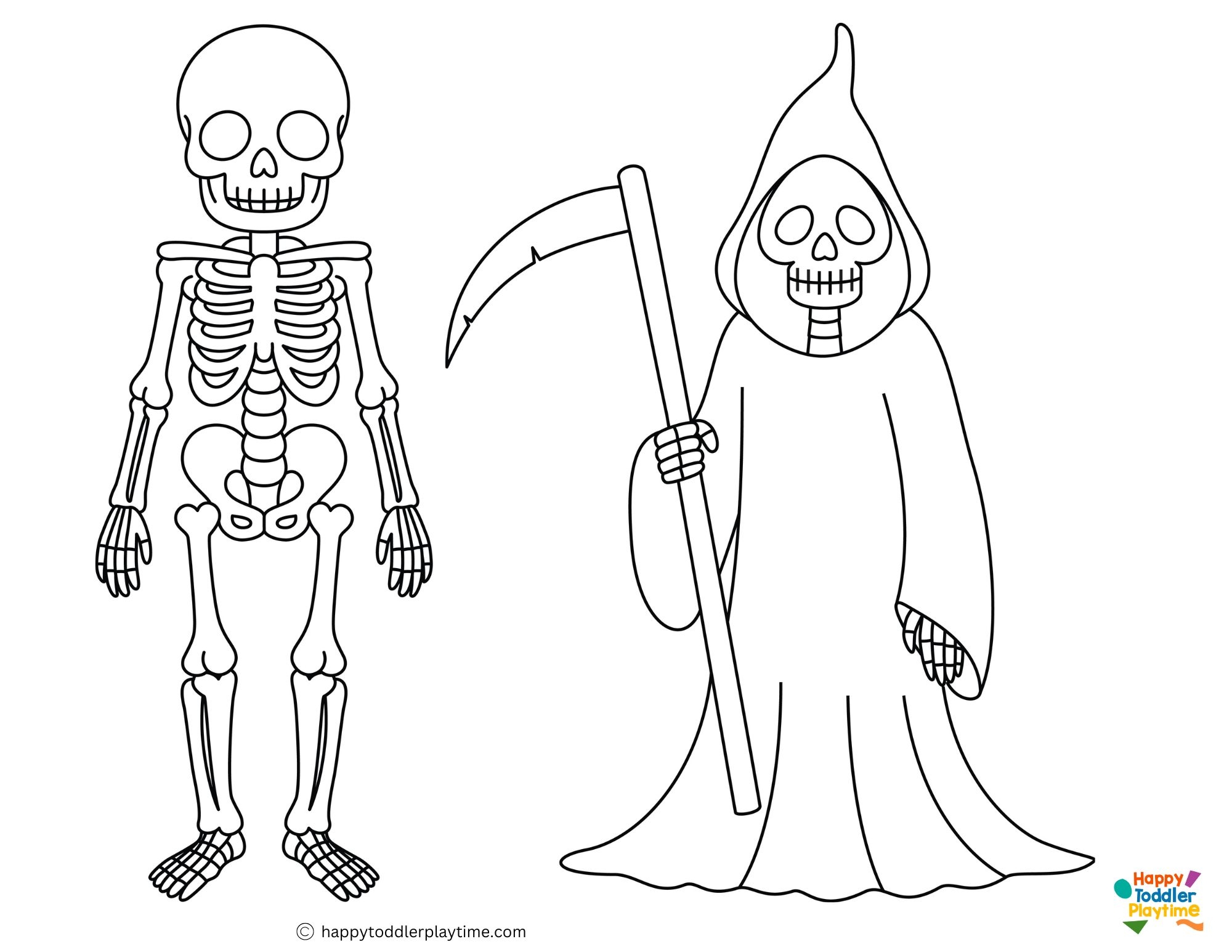 Free Skeleton Coloring Pages Happy Toddler Playtime