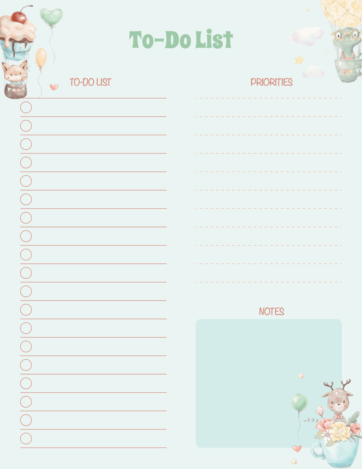 cute to do list template