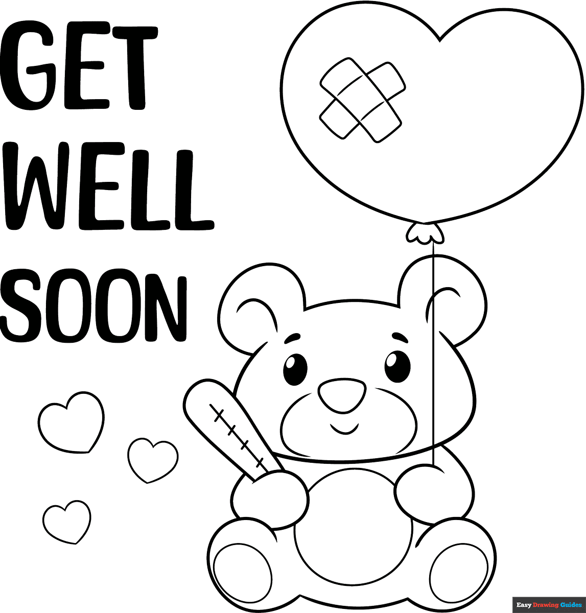 Get Well Soon Card Coloring Page Easy Drawing Guides Get Well Soon Card Coloring Page Easy Drawing Guides