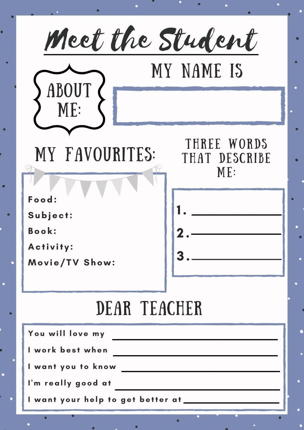 get to know you sheet