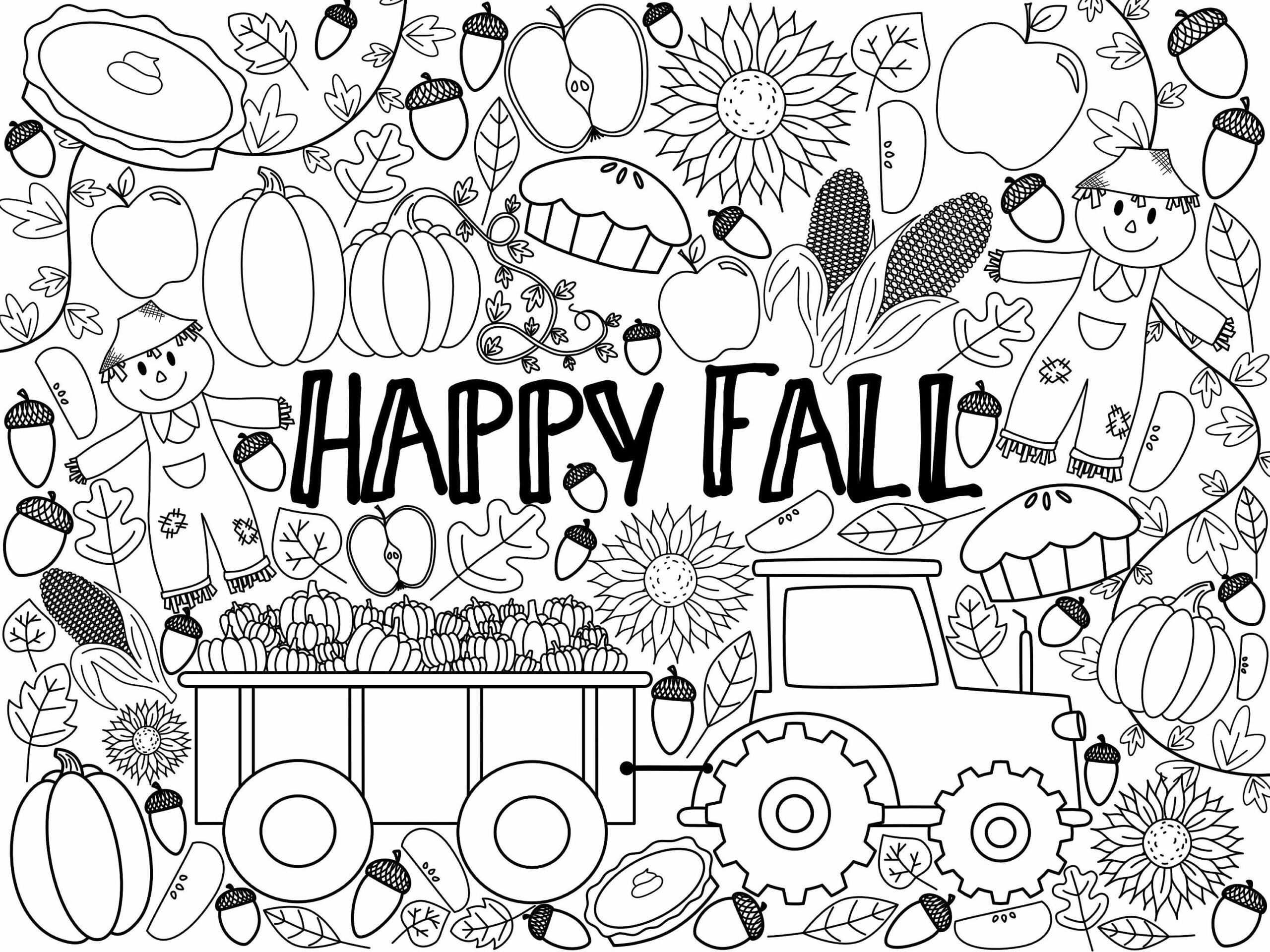 GIANT Fall Coloring Page digital Download Etsy UK