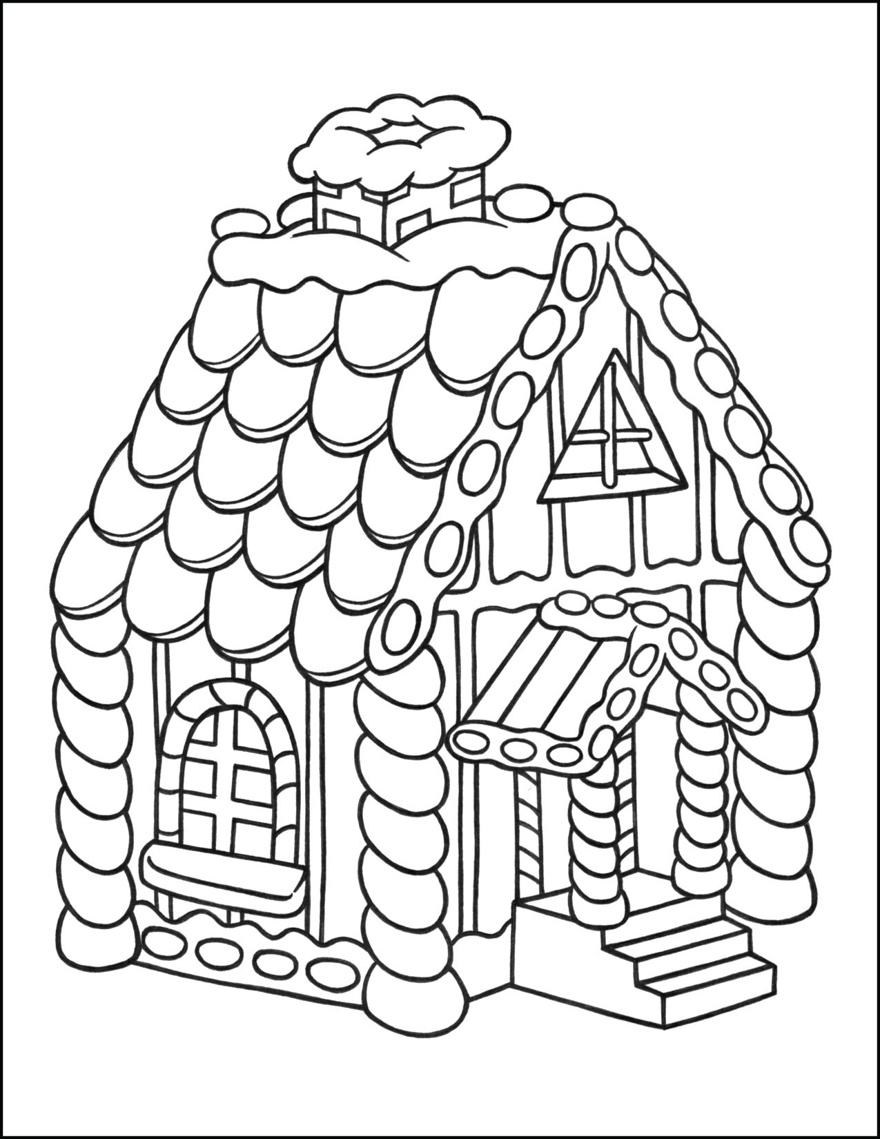 gingerbread house coloring page