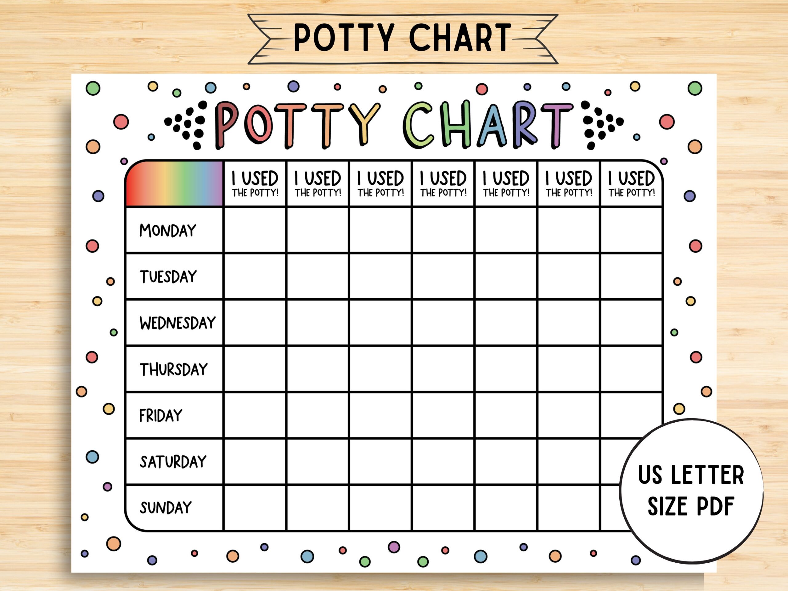 Girl Potty Charts Etsy