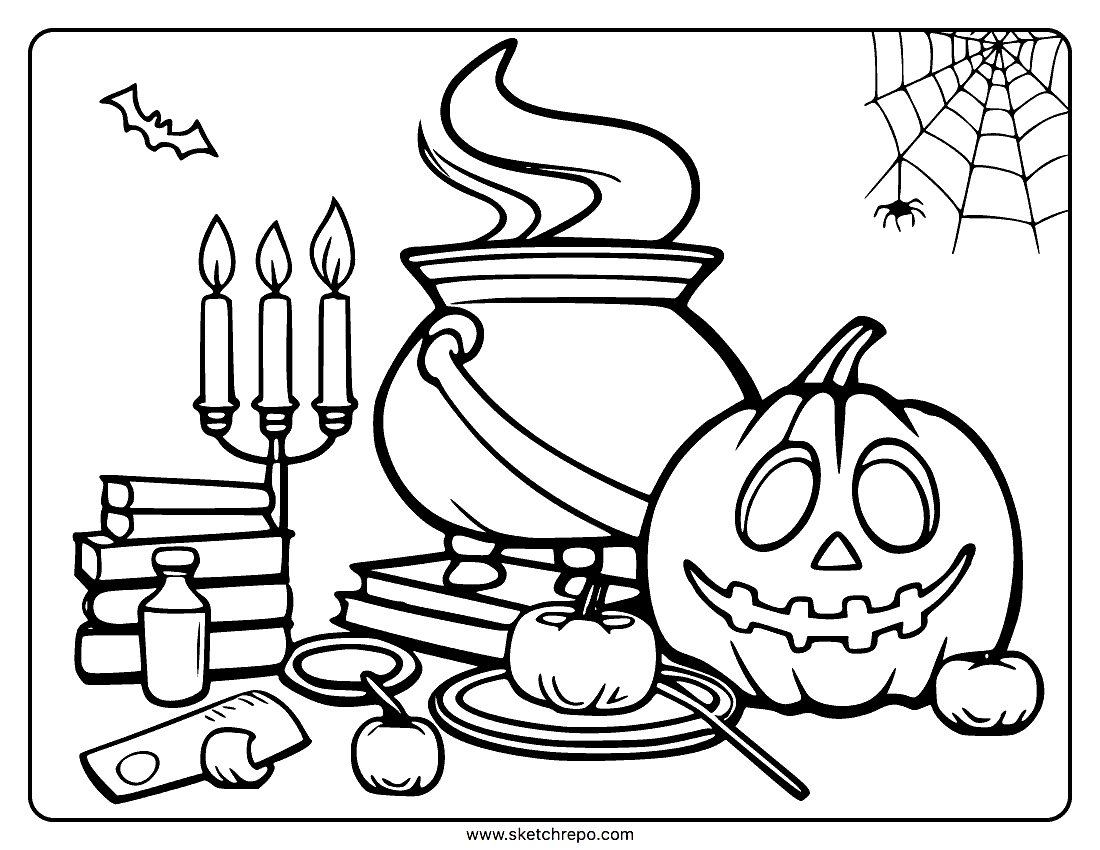 Halloween Coloring Sheet Sketch Repo