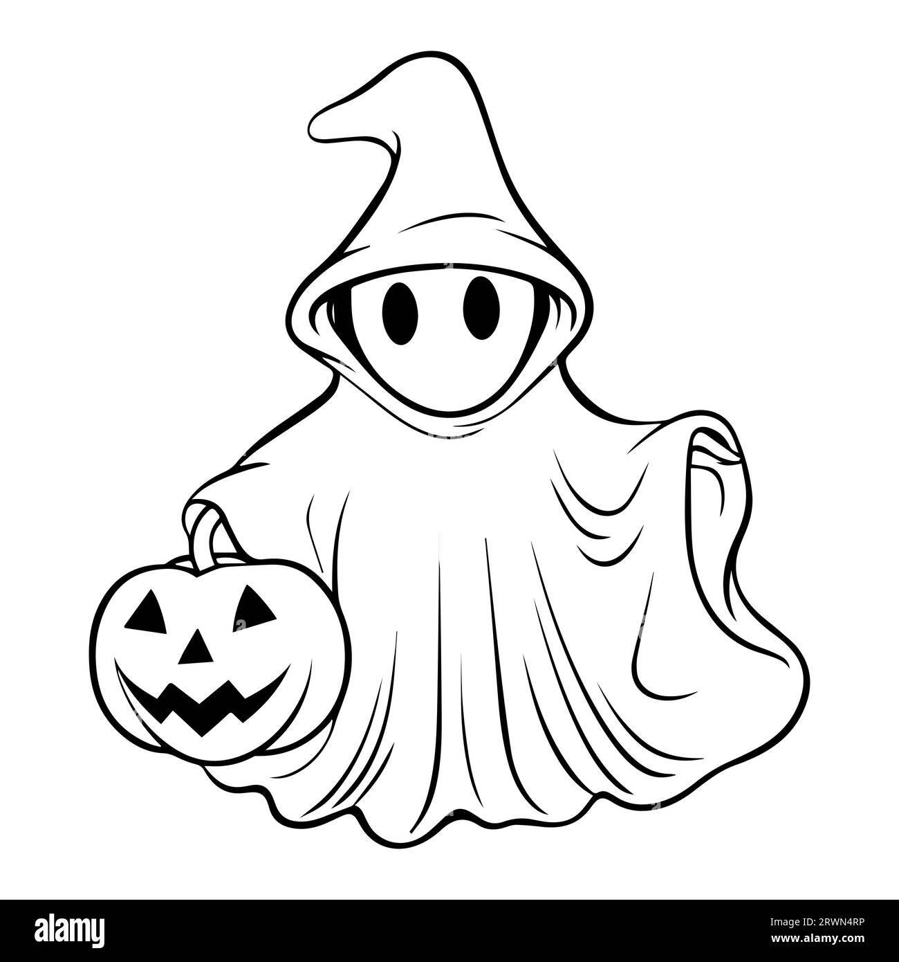 coloring page of a ghost