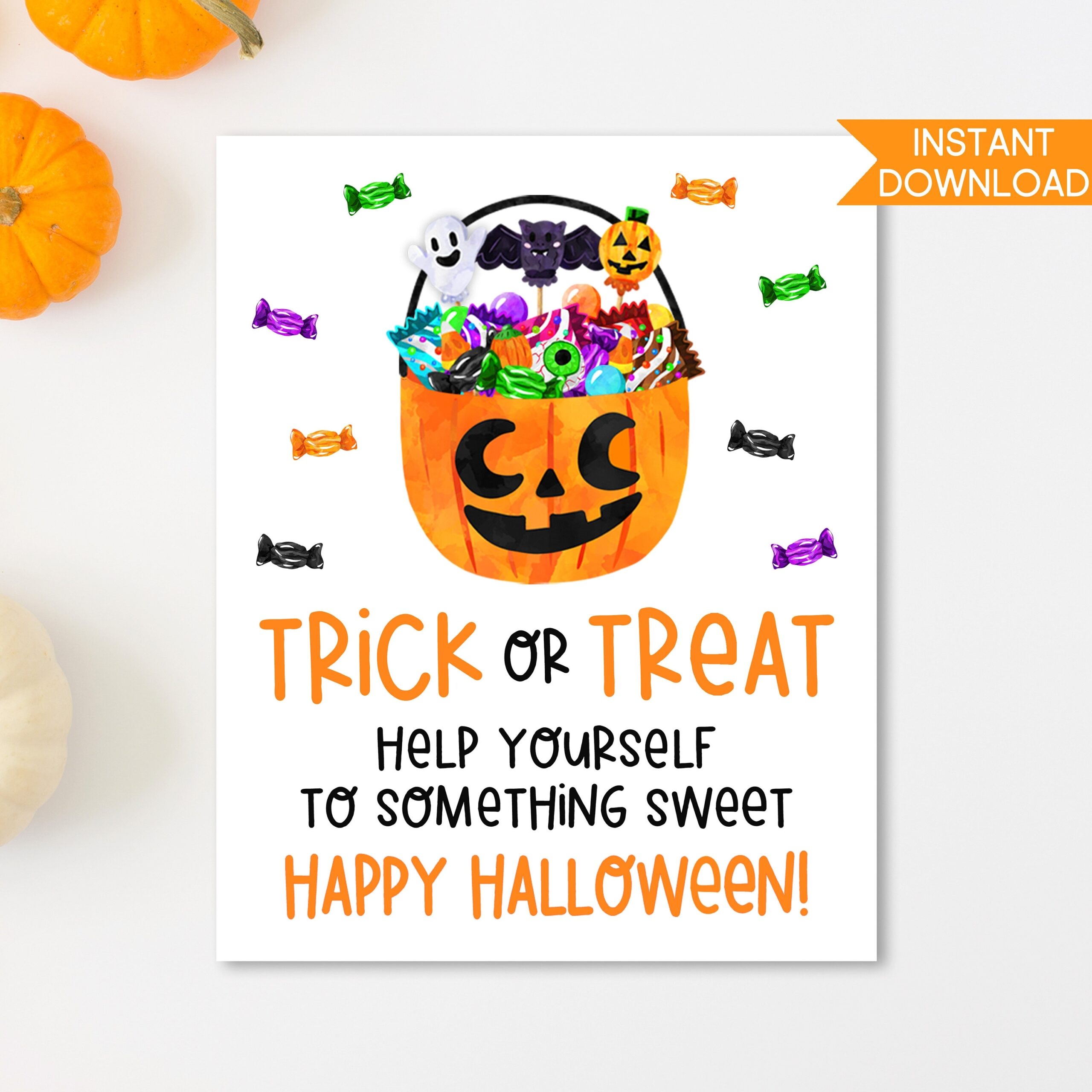 Halloween Trick Or Treat Sign Halloween Candy Sign Printable Trick Or Treat Sign Printable Halloween Sign Halloween Instant Download Etsy