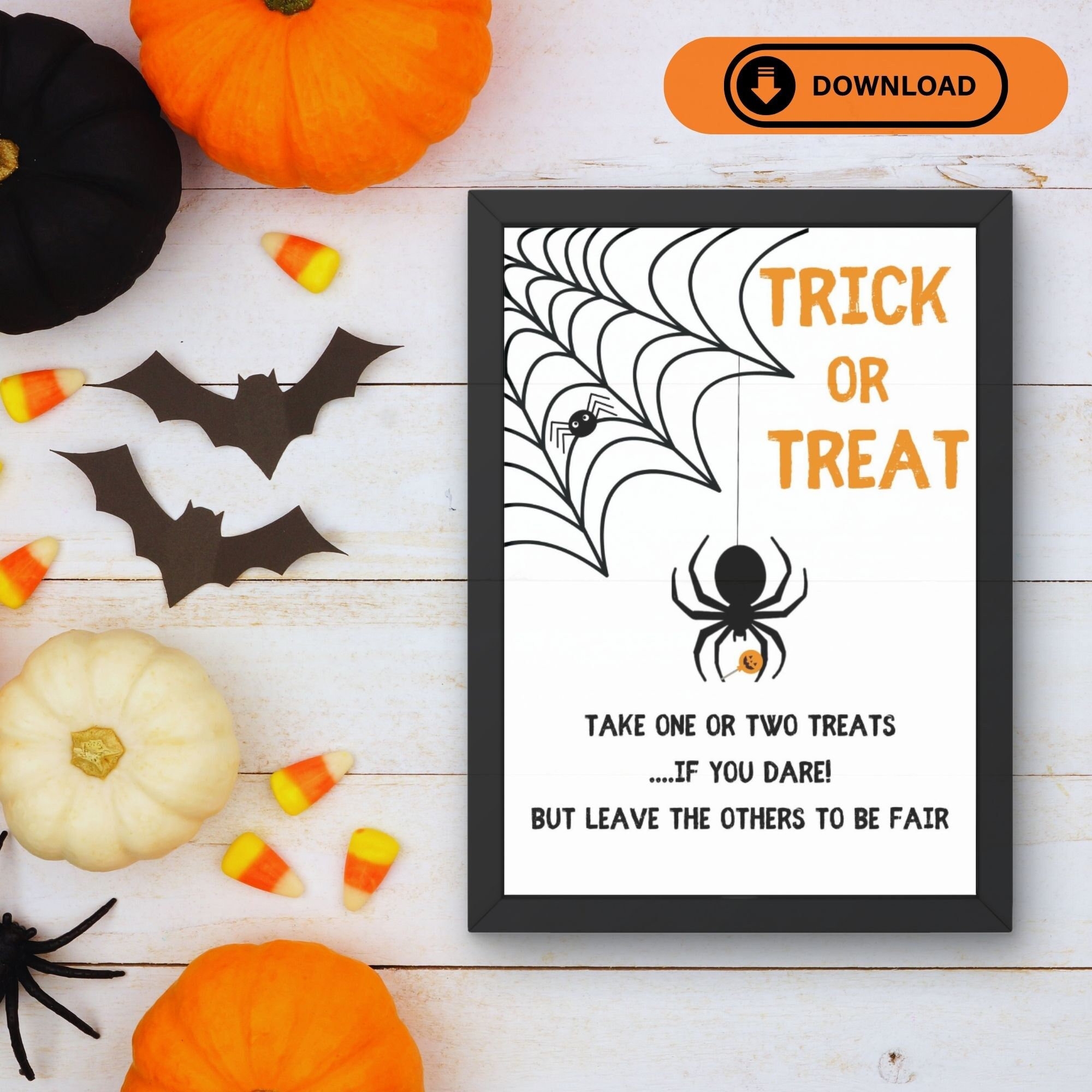 Halloween Trick Or Treat Sign Take One Or Two Treats digital Download Etsy