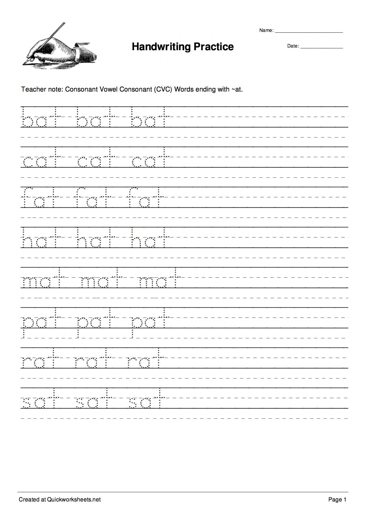 Handwriting Practice Handwriting Worksheet Maker