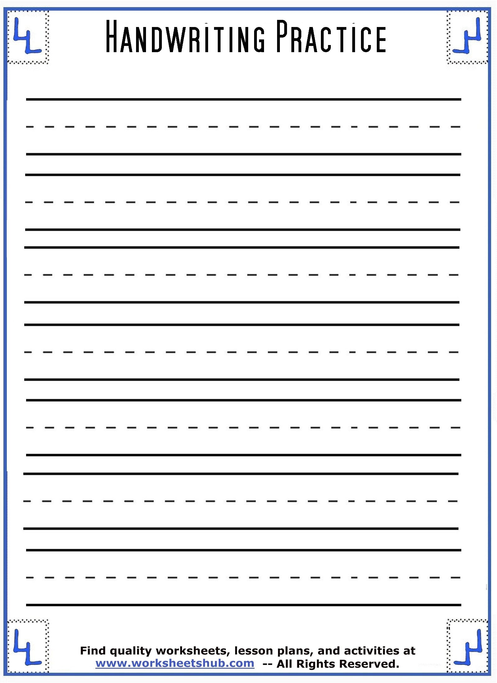 handwriting practice worksheets printable