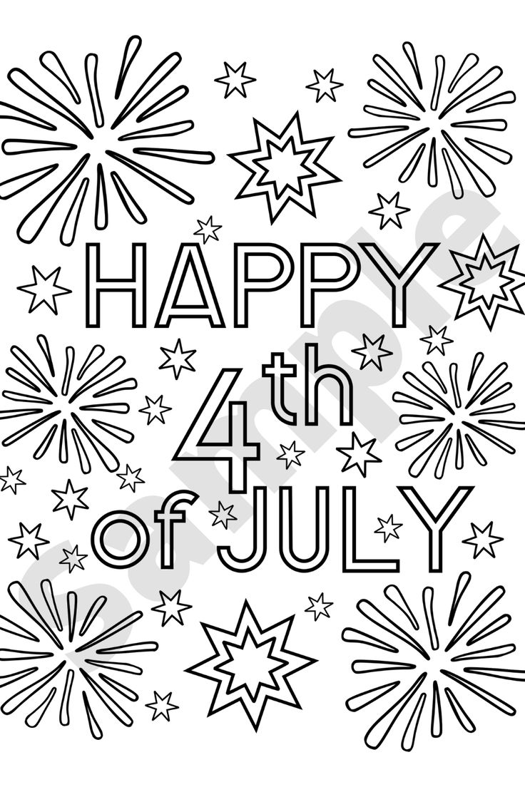 Happy 4th Of July Coloring Page Print And Color 