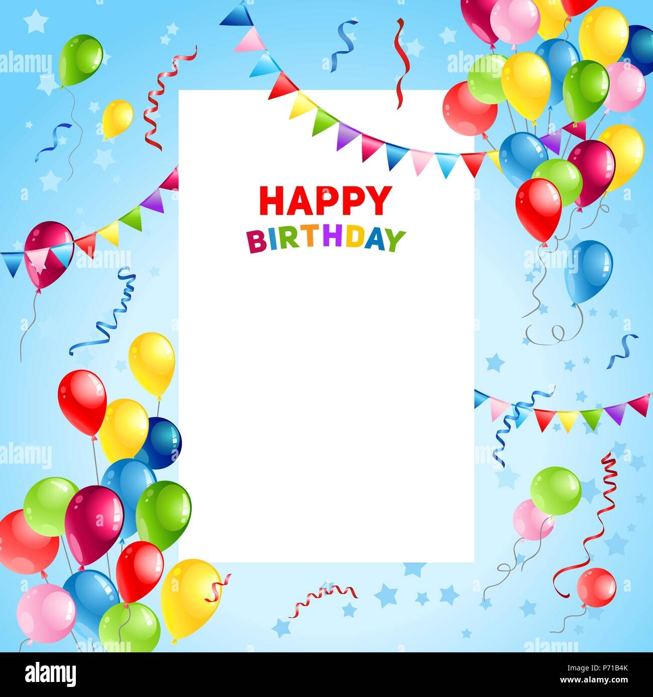 Happy Birthday Card Template Hi res Stock Photography And Images Alamy