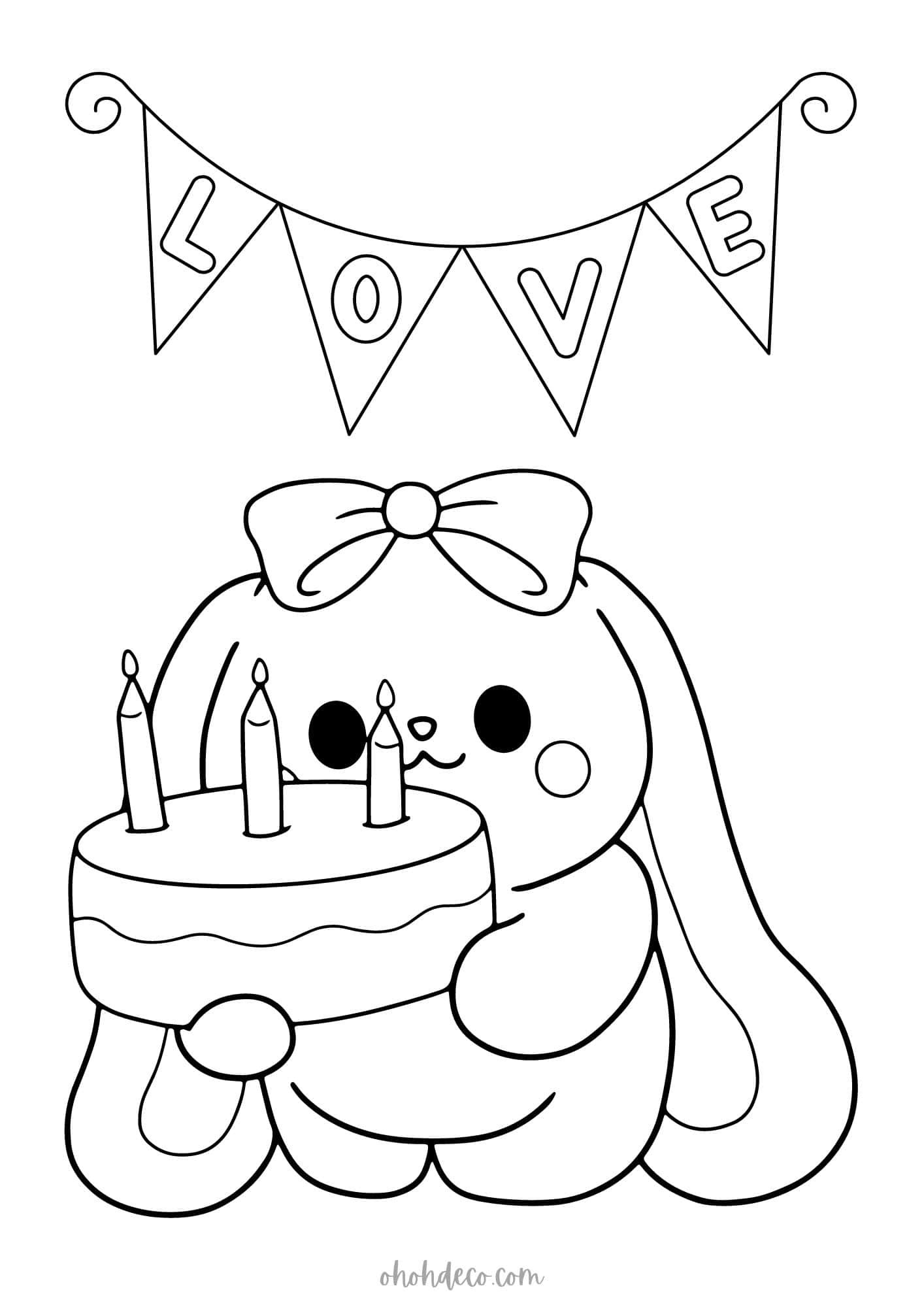 birthday colouring in pages