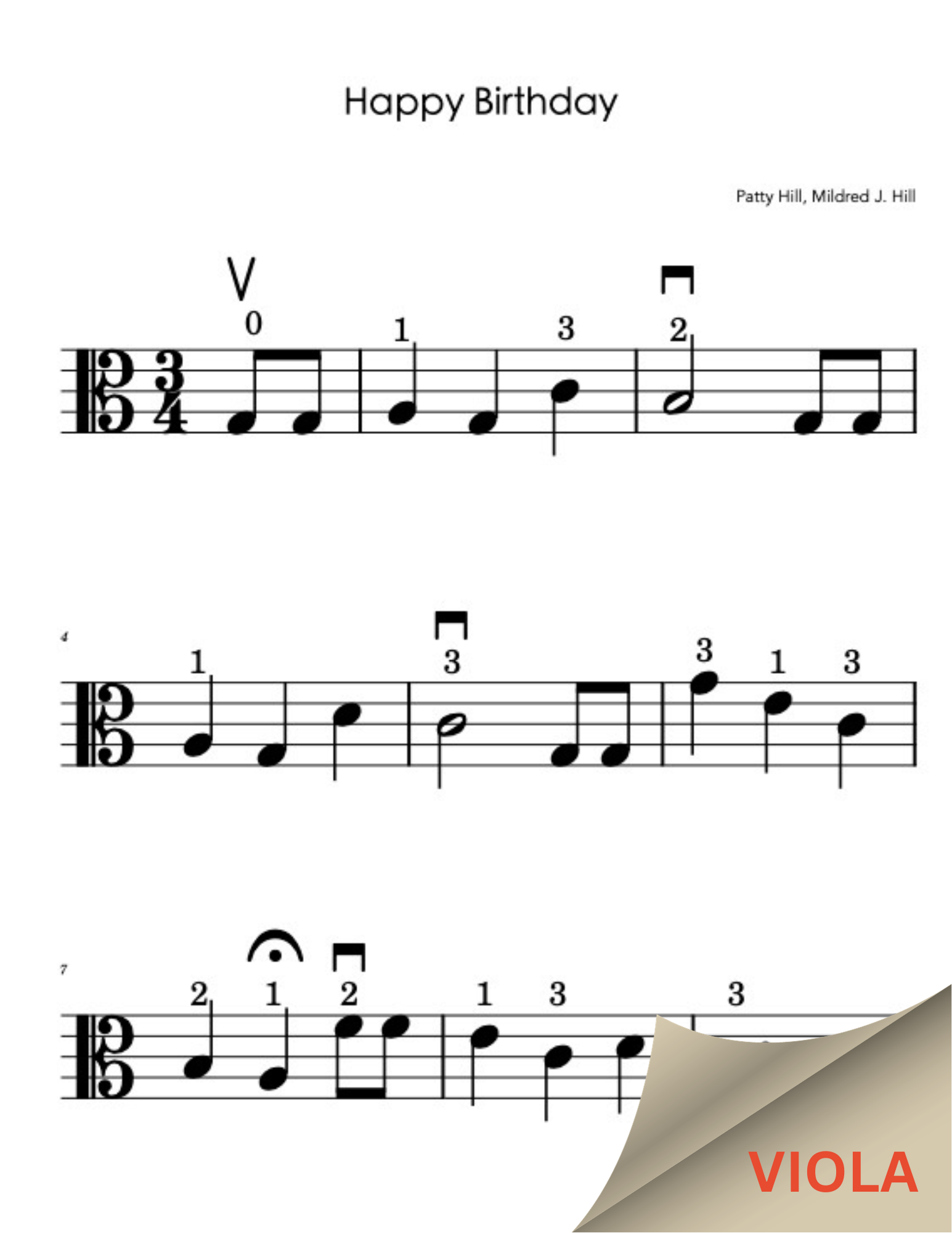 Happy Birthday Easy Viola Happy Birthday Sheet Music