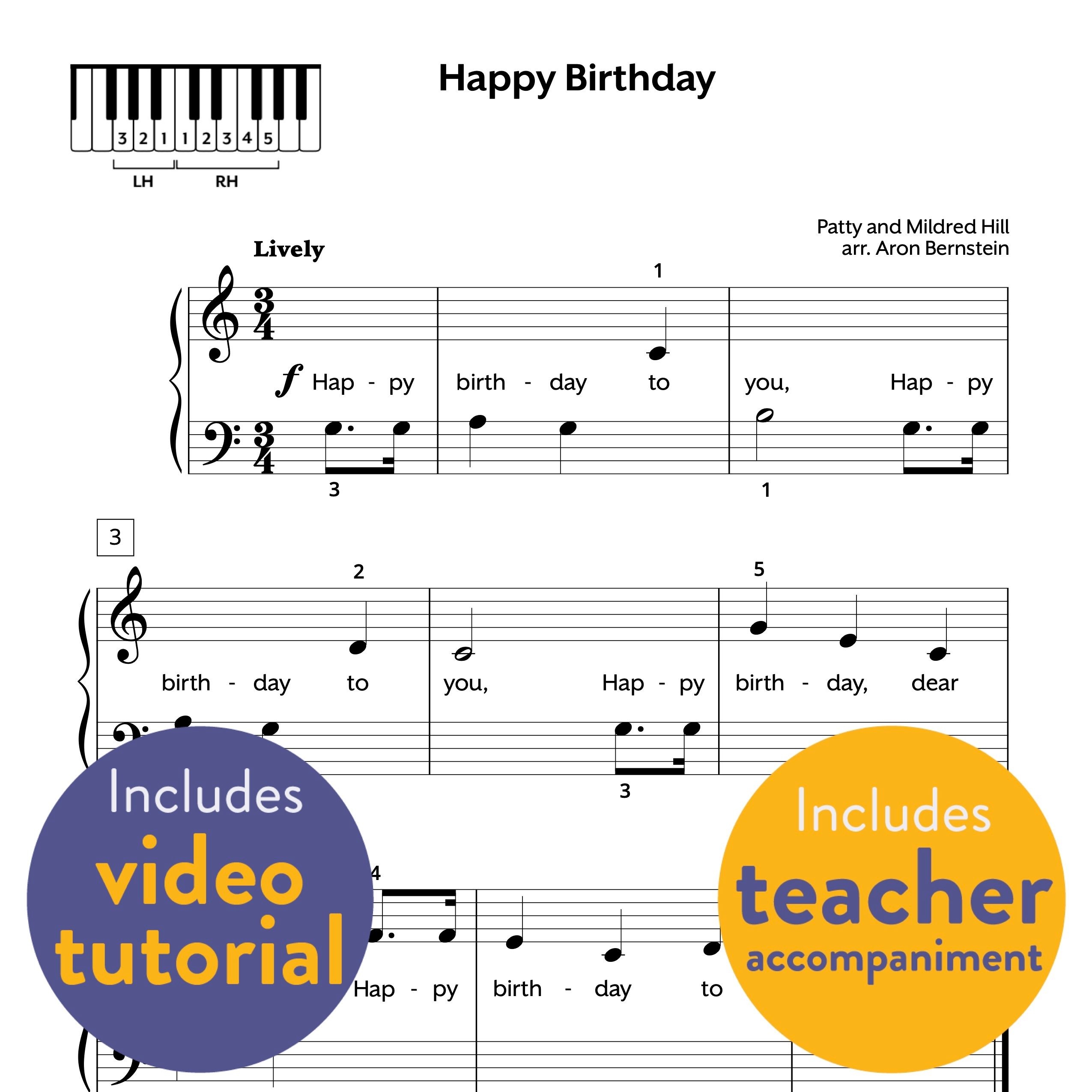 sheet music happy birthday