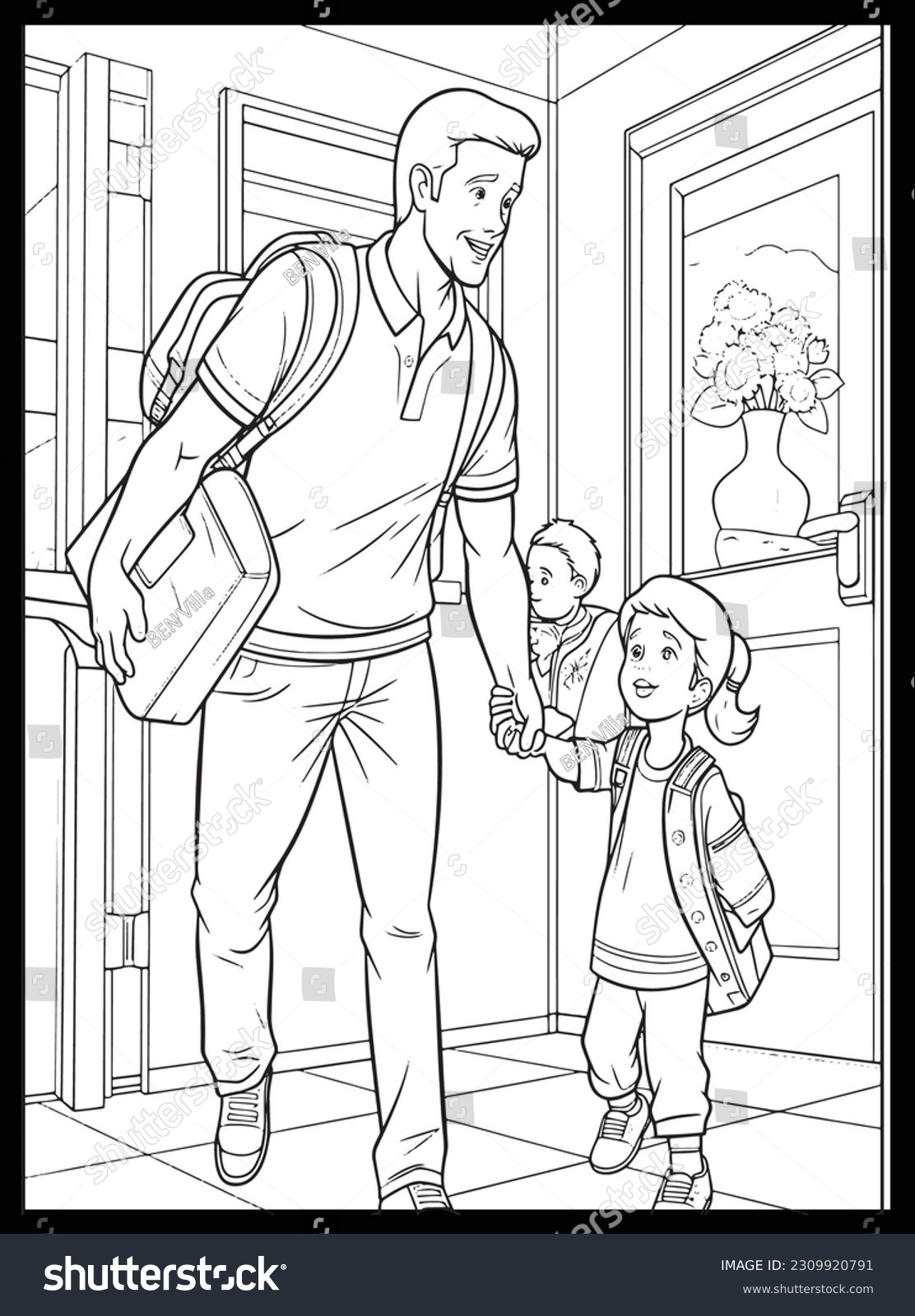 Happy Fathers Day Coloring Pages Stock Vector Royalty Free 2309920791 Shutterstock