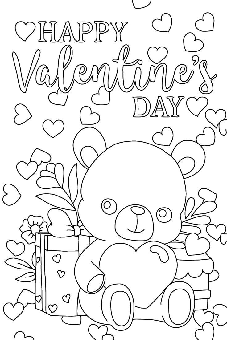 Happy Valentine s Day Coloring Pages For Kids