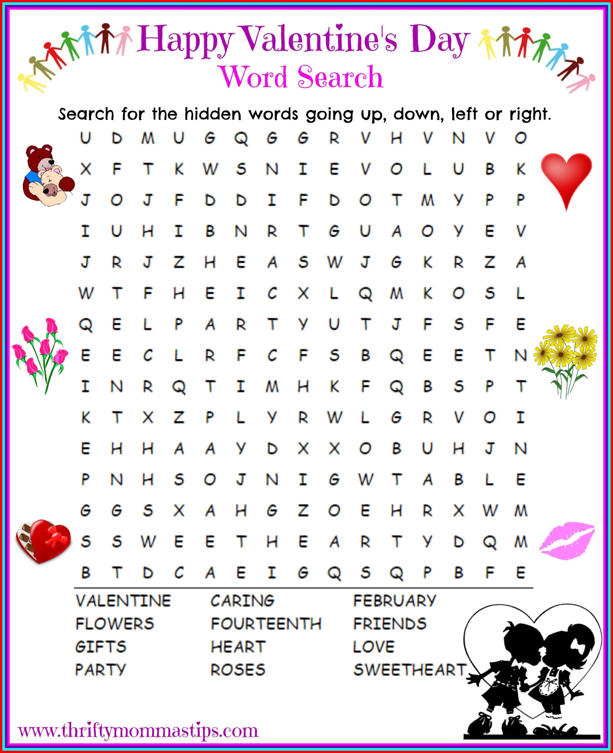 valentines day word search
