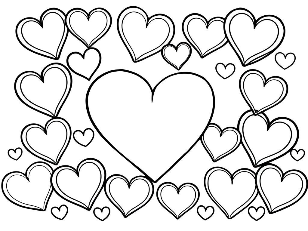 Heart Coloring Page For Kids Colorful Hearts Free Printable Coloring Page