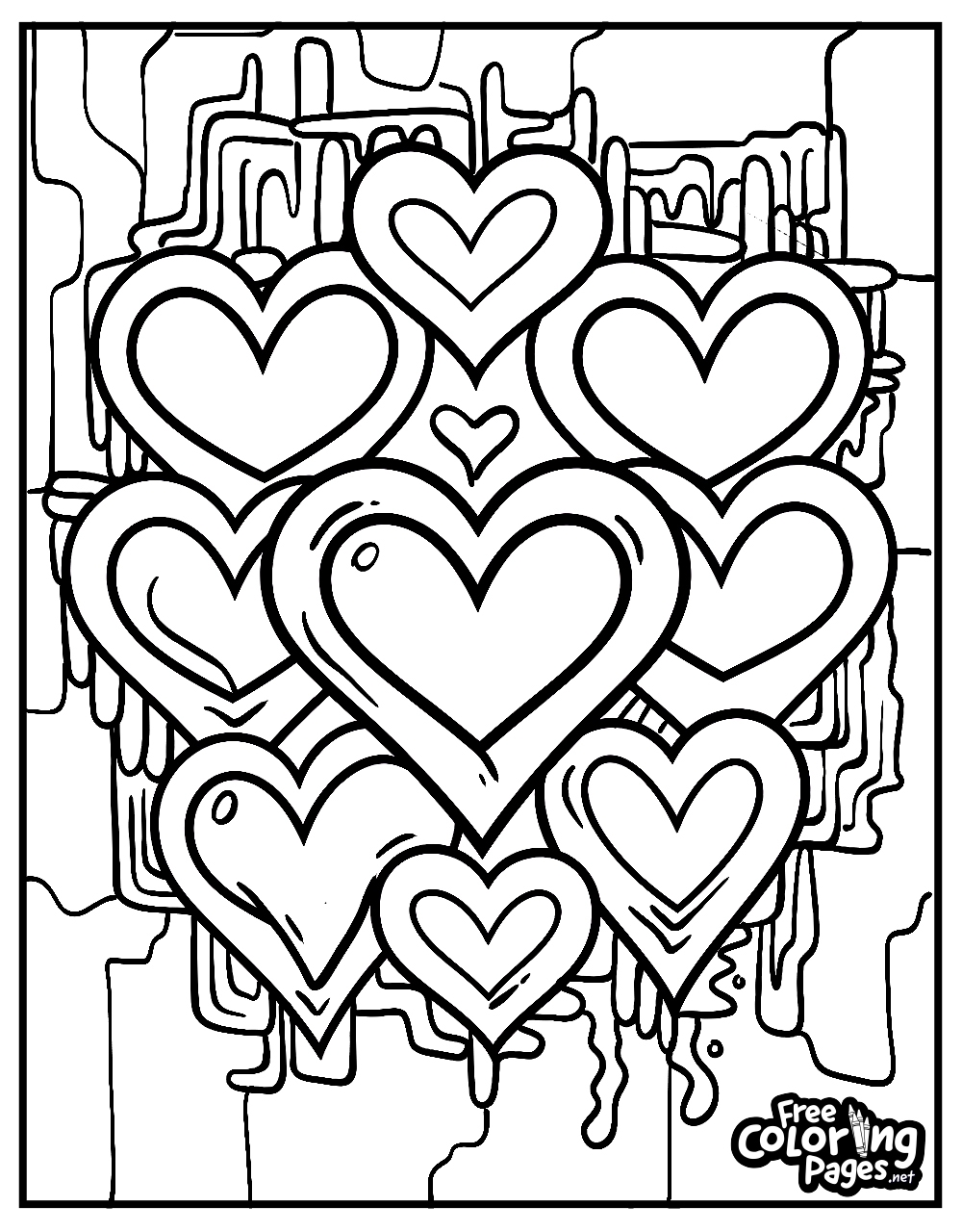 heart pictures to color