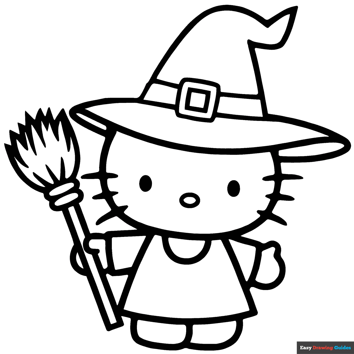 halloween cat color pages
