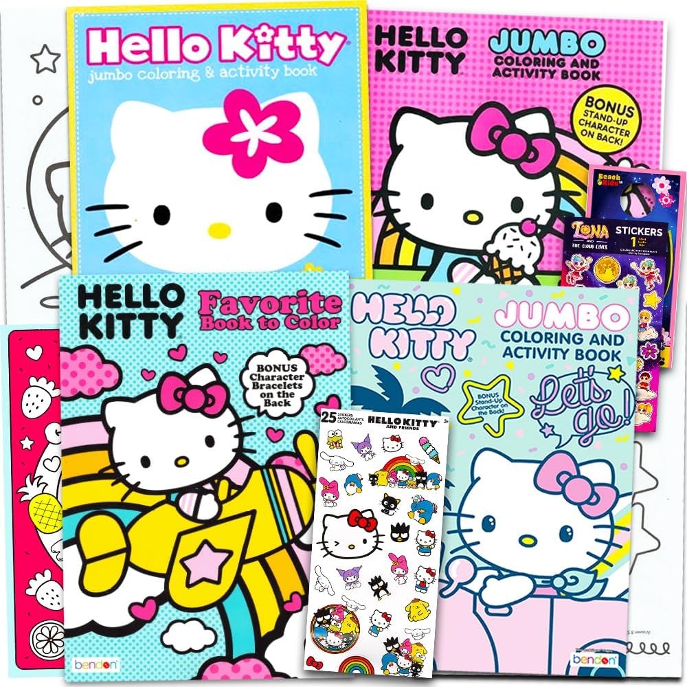 Hello Kitty Coloring Book 96 Pg set Of 4 By Hello Kitty Amazon de Home Kitchen