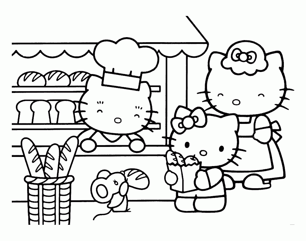 hello kitty coloring pictures print out