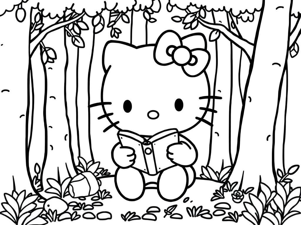 hello kitty free colouring pages