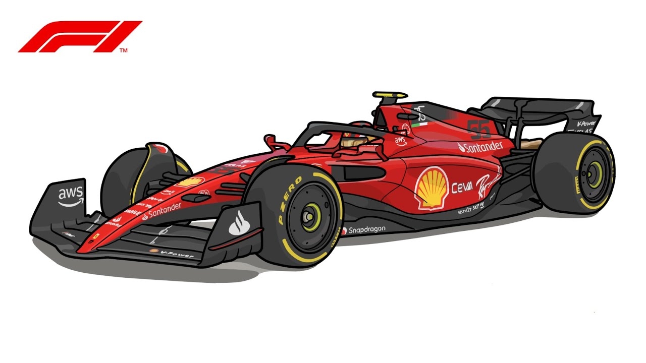 drawings of formula 1 cars