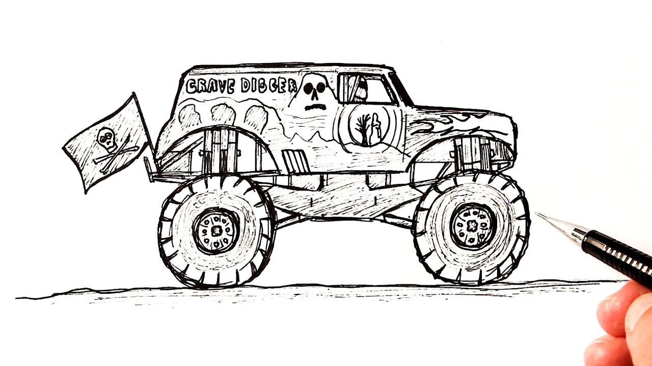 grave digger monster truck coloring pages