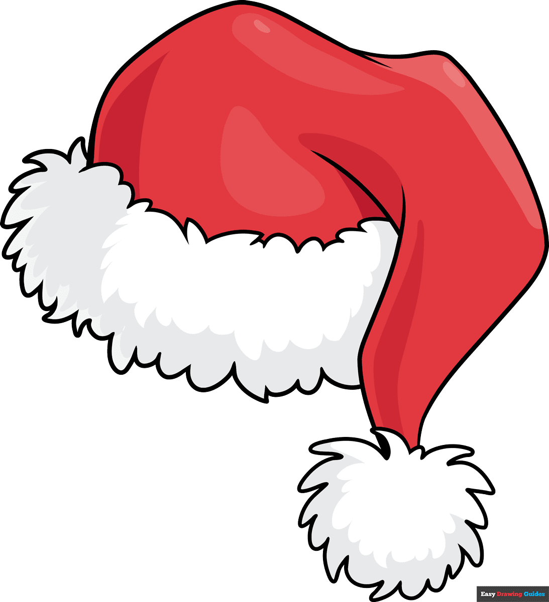 How To Draw A Santa Hat Really Easy Drawing Tutorial