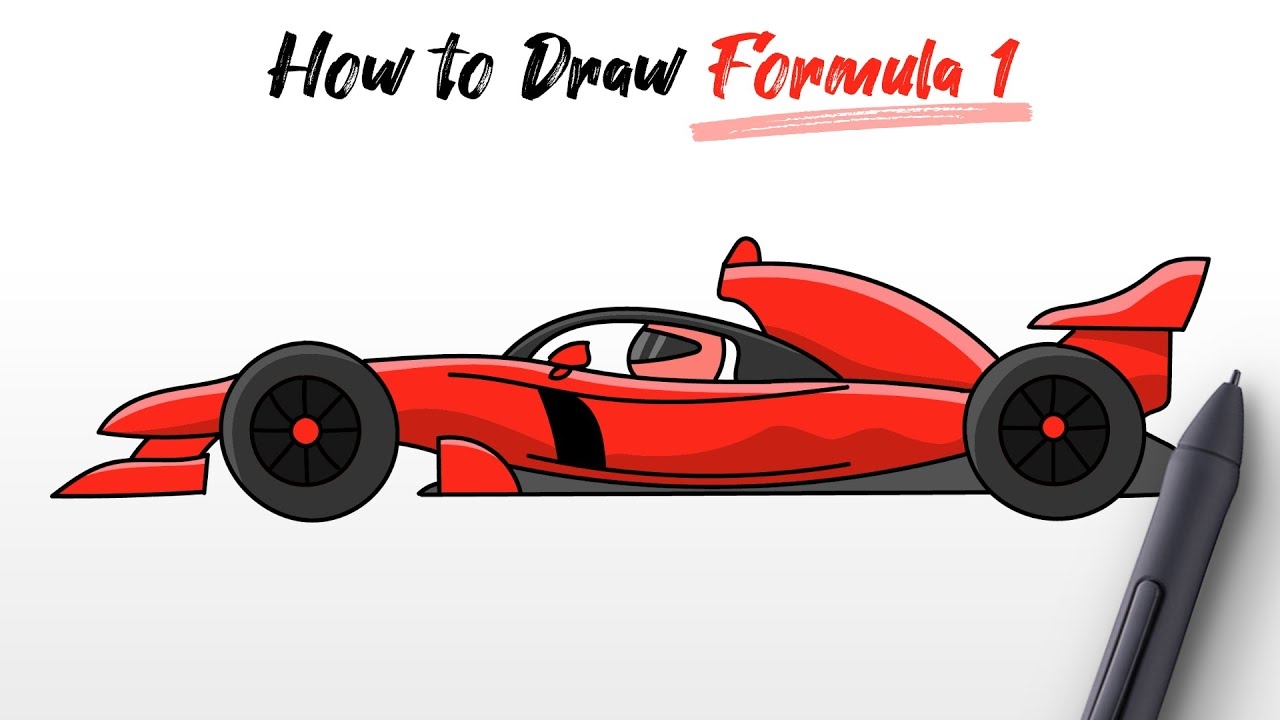 How To Draw Race Car Formula 1 One Easy Step By Step YouTube