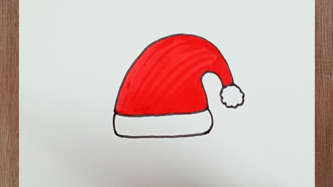 how to draw a santa hat
