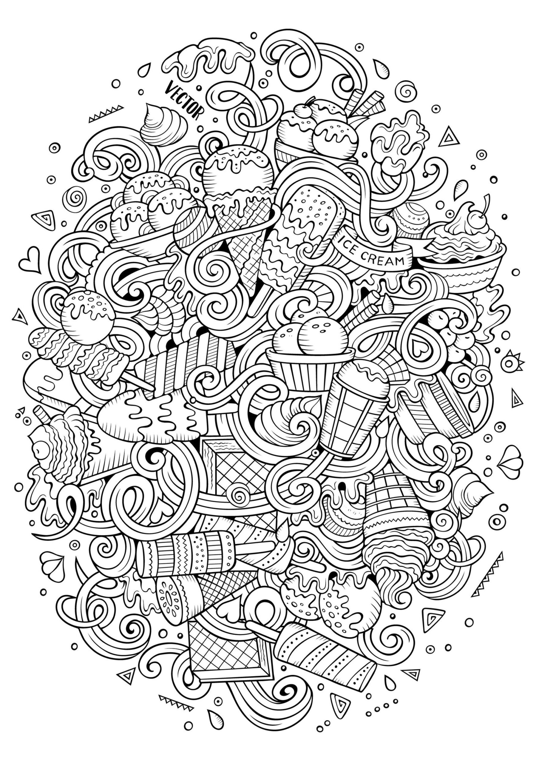 ice cream coloring sheets