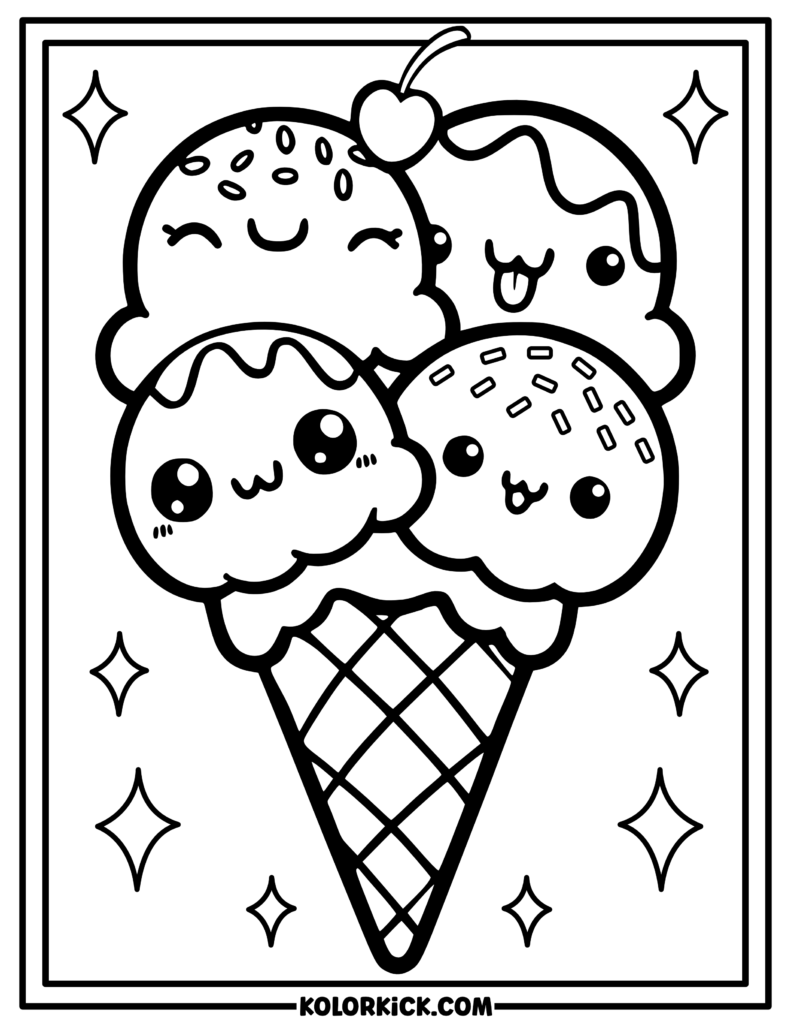 ice cream coloring sheet