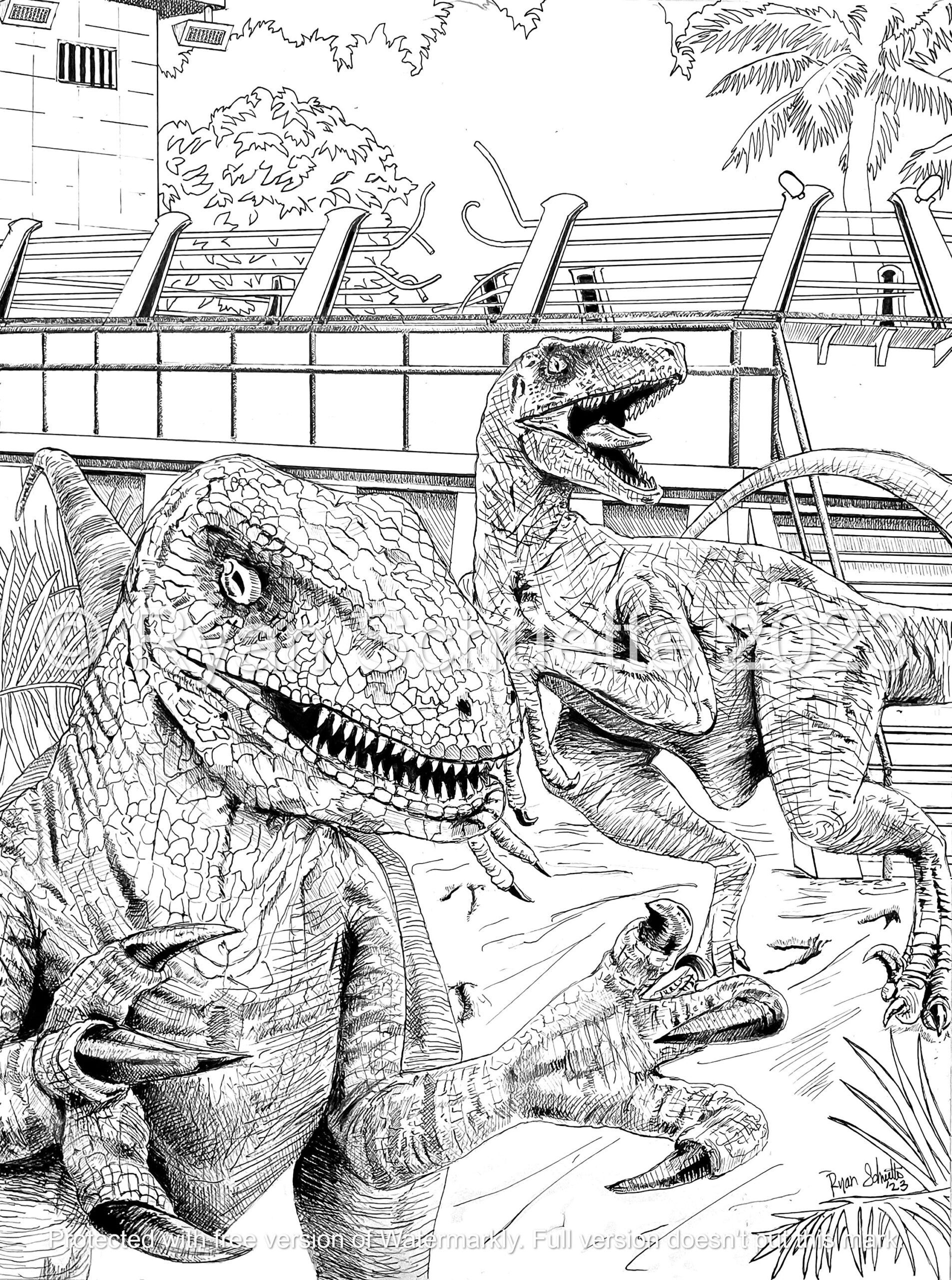 jurassic world coloring page