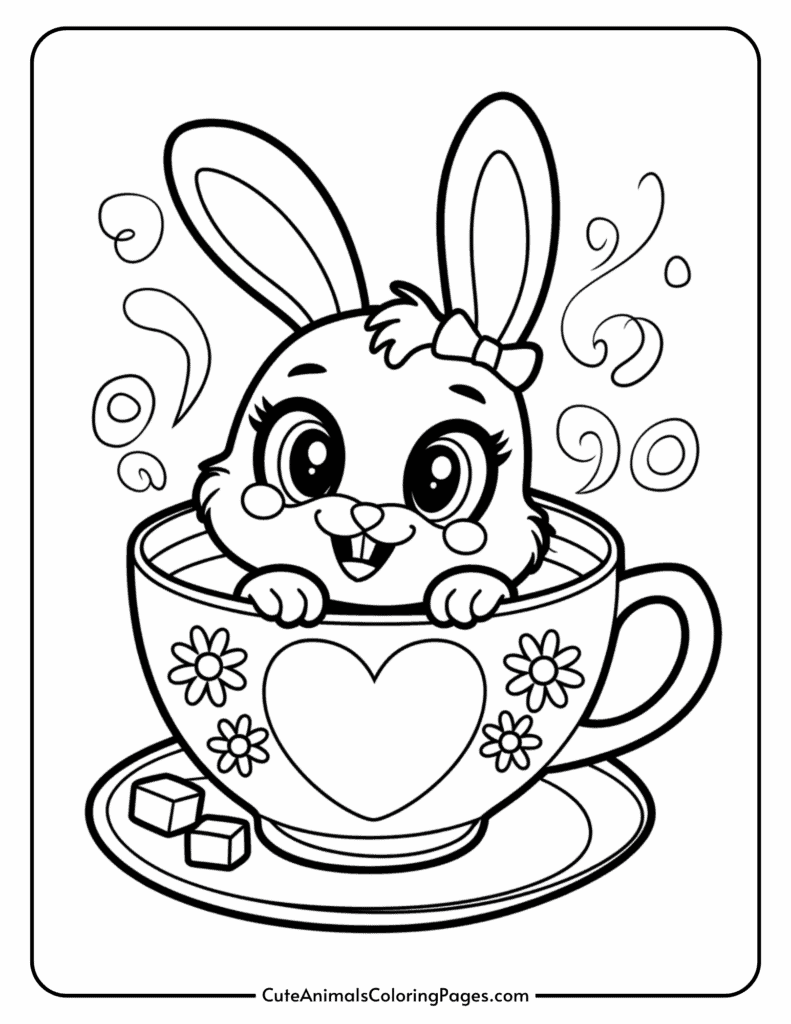 cute bunny colouring pages