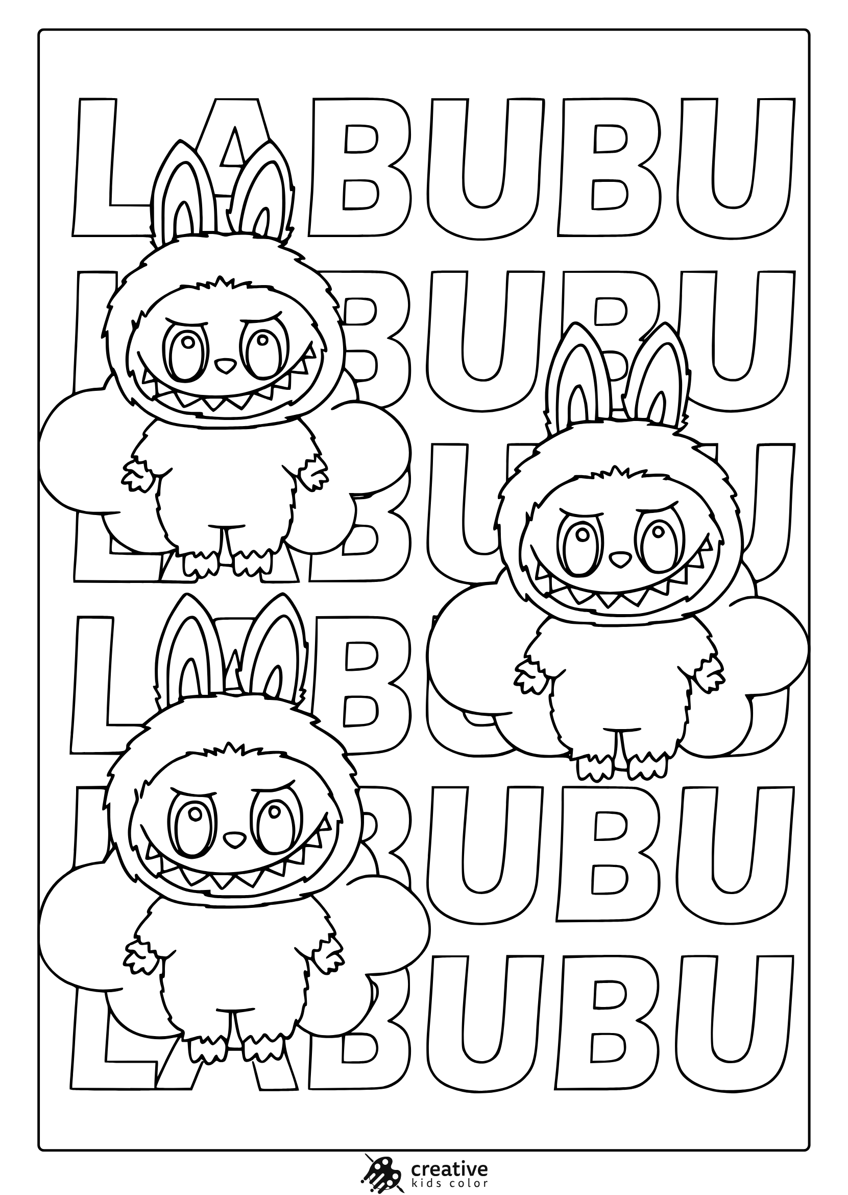 Labubu Coloring Pages Free Printable PDF 