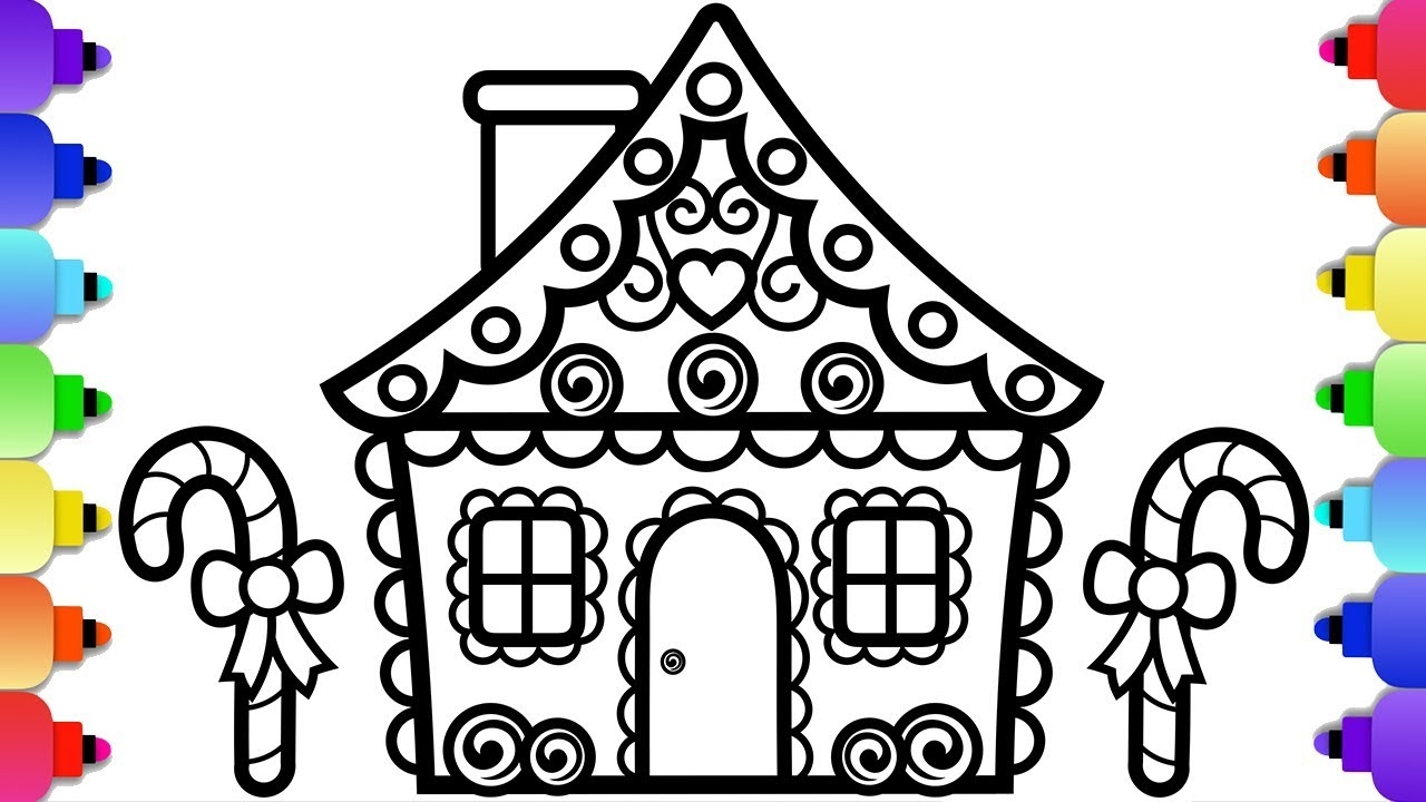 colouring in gingerbread house