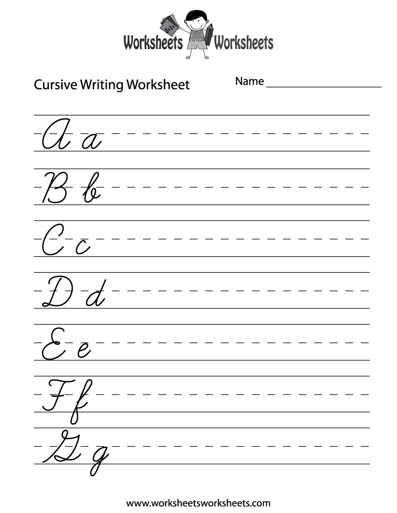 free printable cursive worksheets