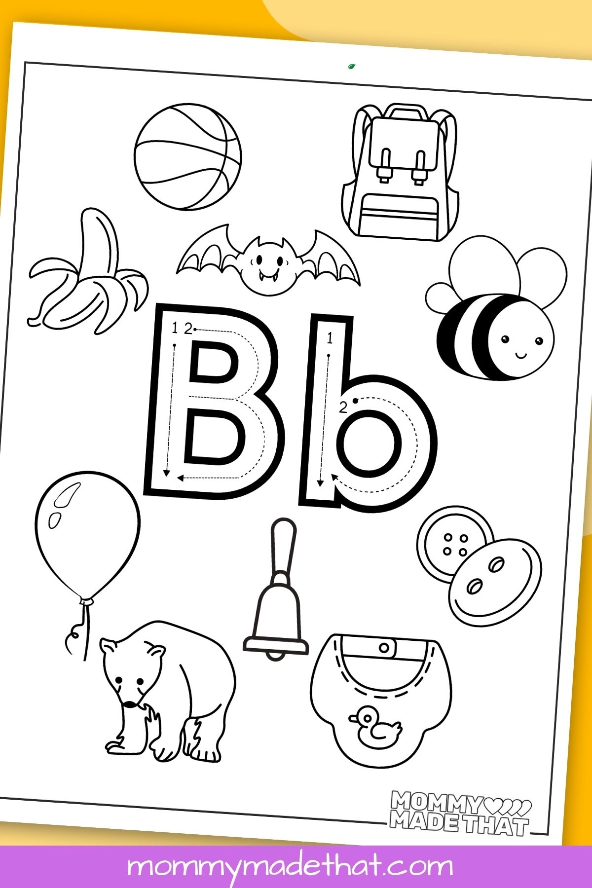 letter b coloring sheet
