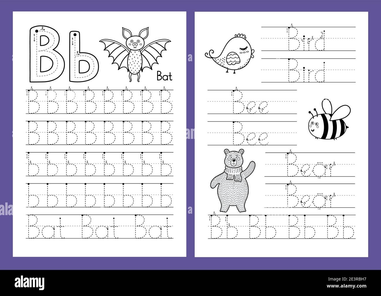 letter b practice sheets