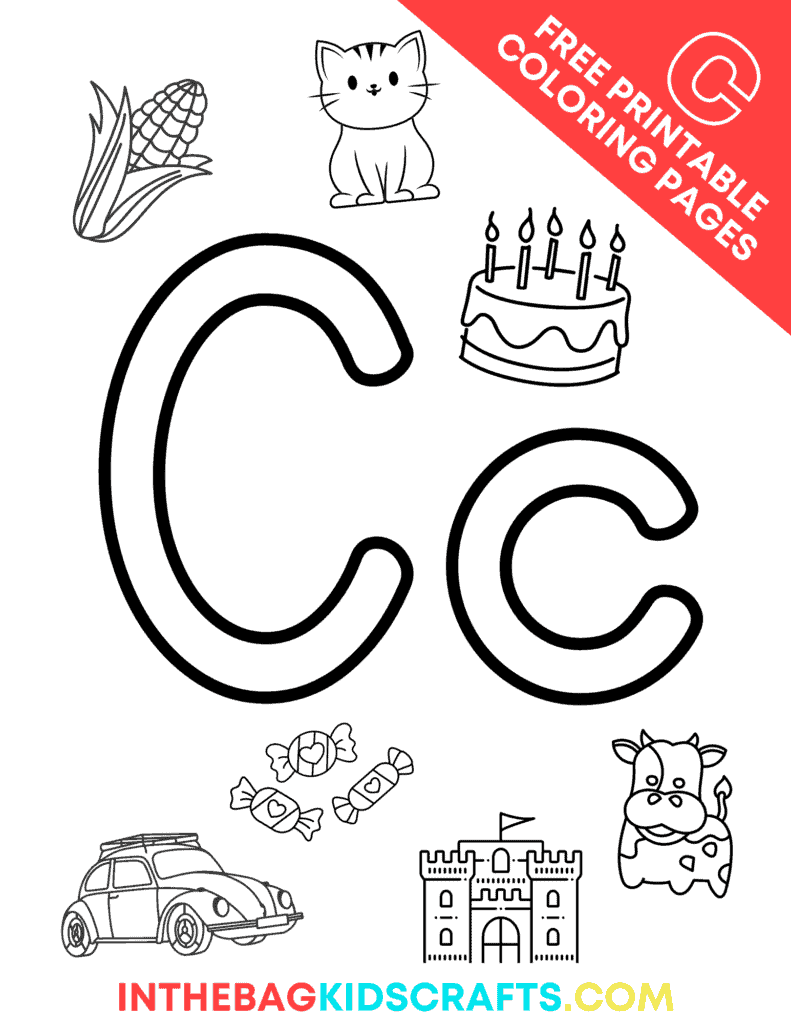 Letter C Coloring Pages FREE Download In The Bag Kids Crafts Letter C Coloring Pages FREE Download In The Bag Kids Crafts
