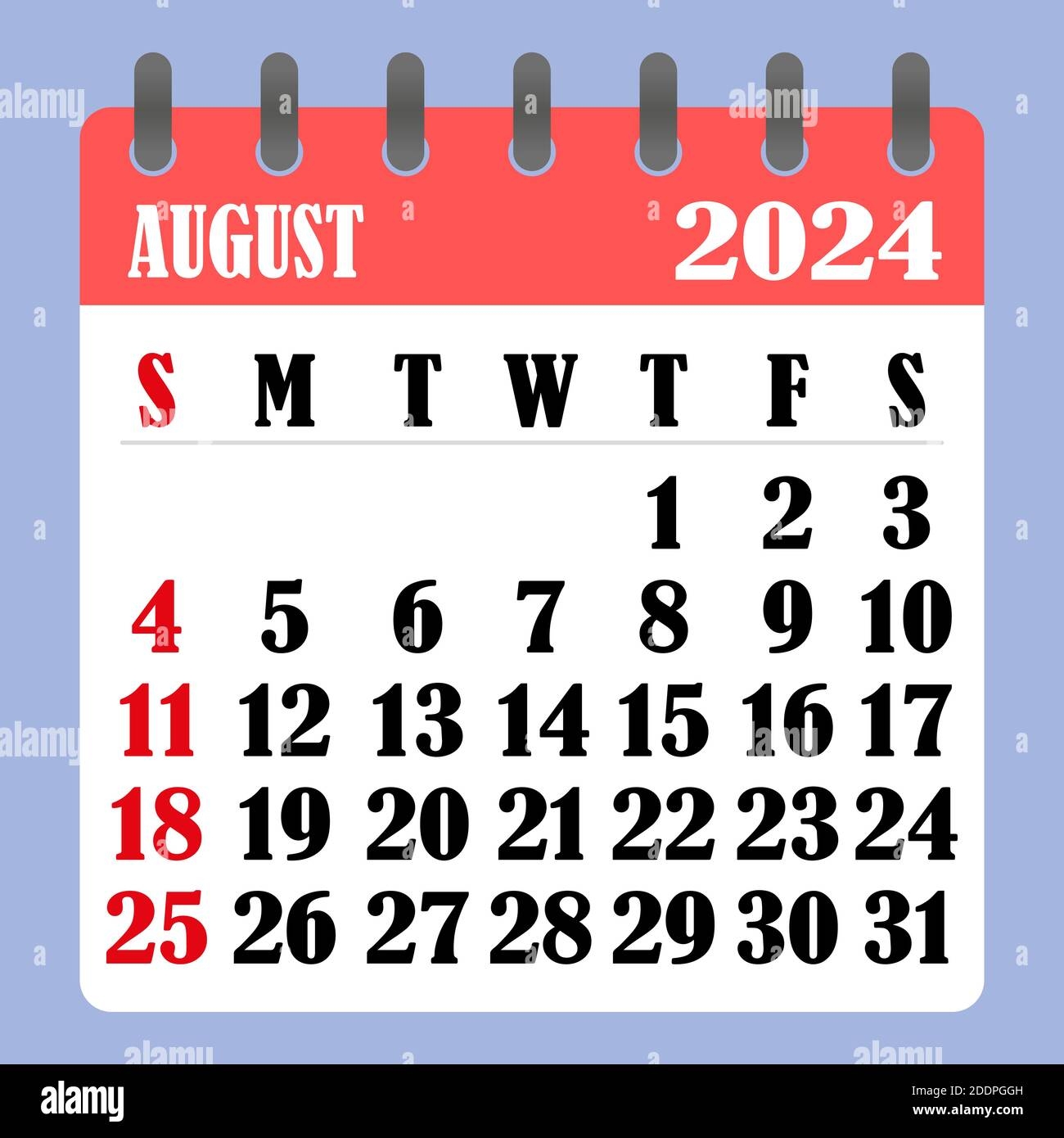 month of august 2024