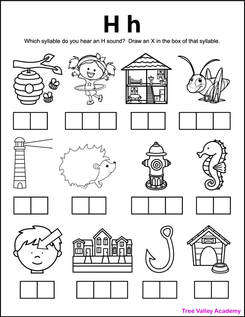 letter h worksheets for preschool