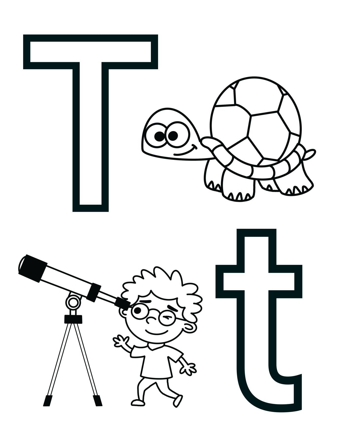 Letter T Alphabet Coloring Page Worksheet By Knox Worksheets TPT