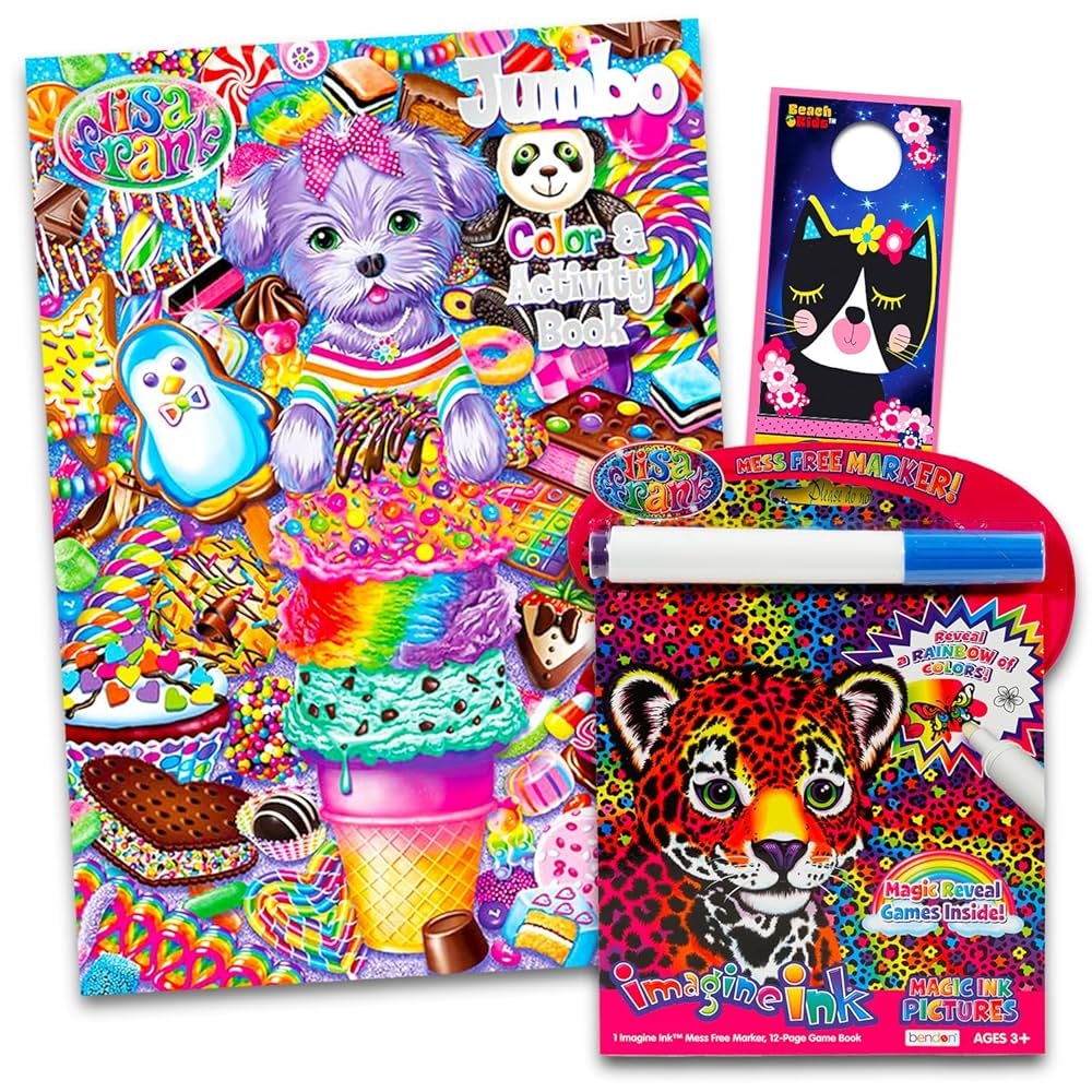 Lisa Frank Coloring And Activity Book Set 2 Books 96 Pages Amazon de Home Kitchen
