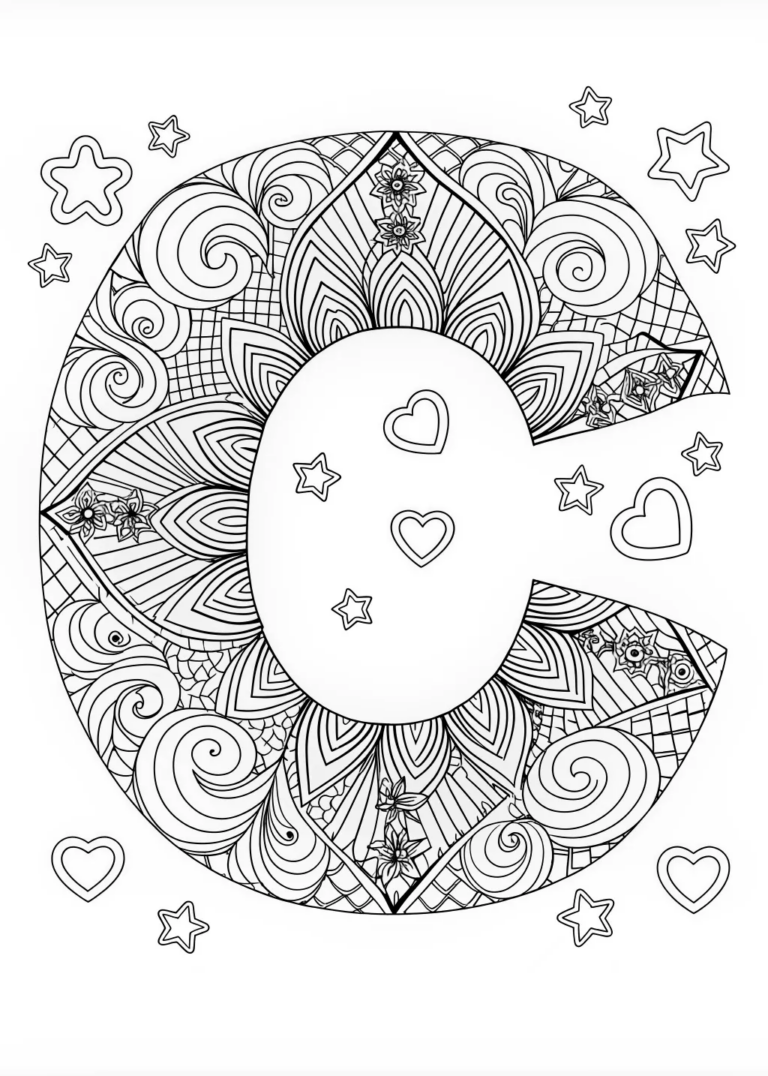 coloring pages for the letter c