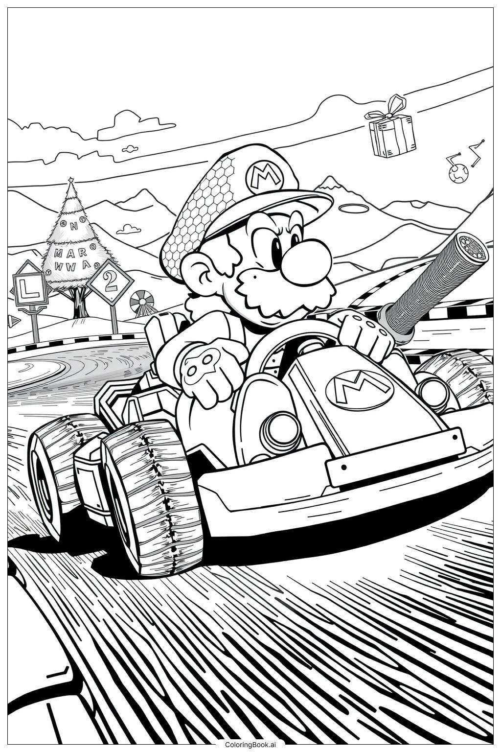 mario cart coloring pages