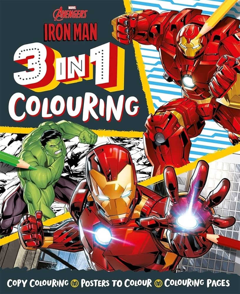 Marvel Avengers Iron Man 3 In 1 Colouring Amazon co uk Marvel Entertainment International Ltd 9781803686813 Books