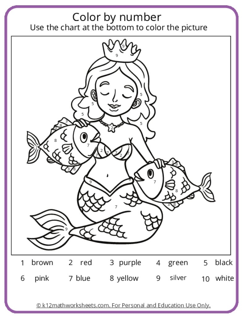 color by number sheets